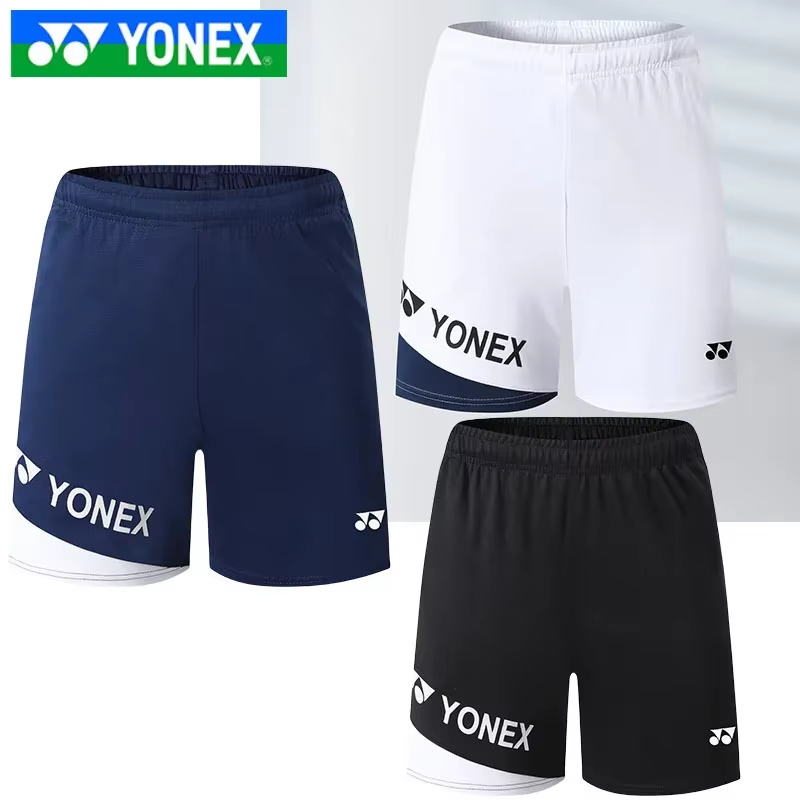 Badminton Materi - YONEX เสื้อแจ็คเก็ตแบดมินตันแห้งเร็วระบายอากาศได้ดีสำหรับผู้ชายและผู้หญิง กางเกงขาสั้นผู้ชาย กางเกงขาสั้นกีฬาลำลอง