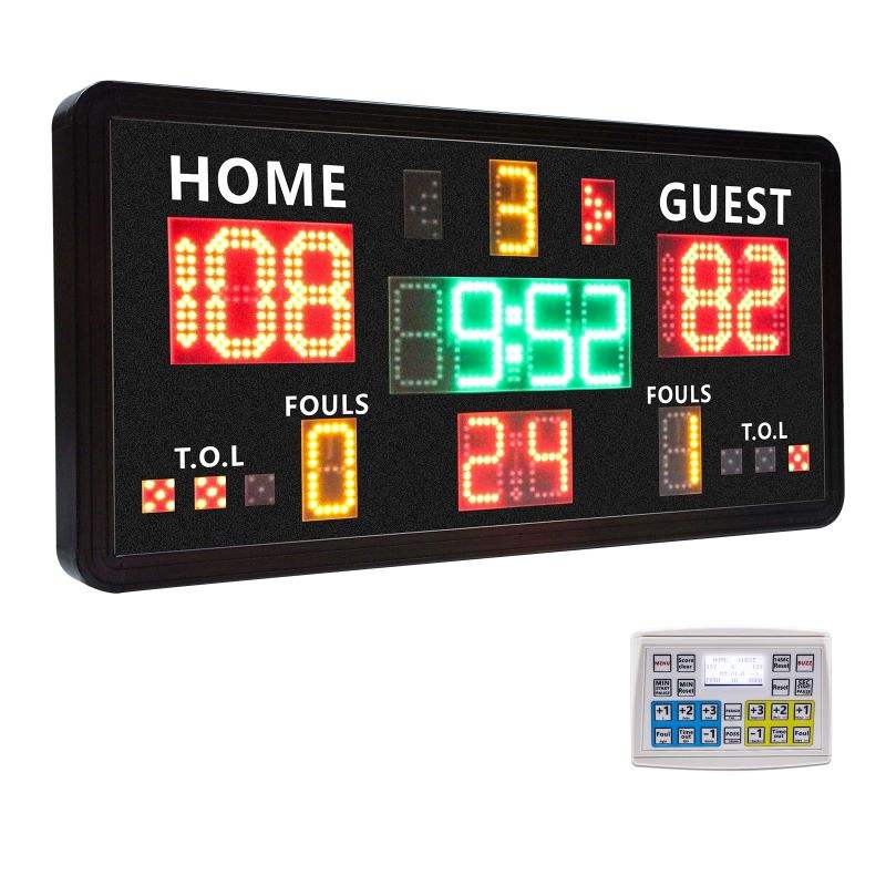 Scoreboard Digital - แผงควบคุมคอนโซลแบบพกพา จอแสดงผลคะแนนบาสเก็ตบอลดิจิตอล LED ขนาด 0.9 เมตร