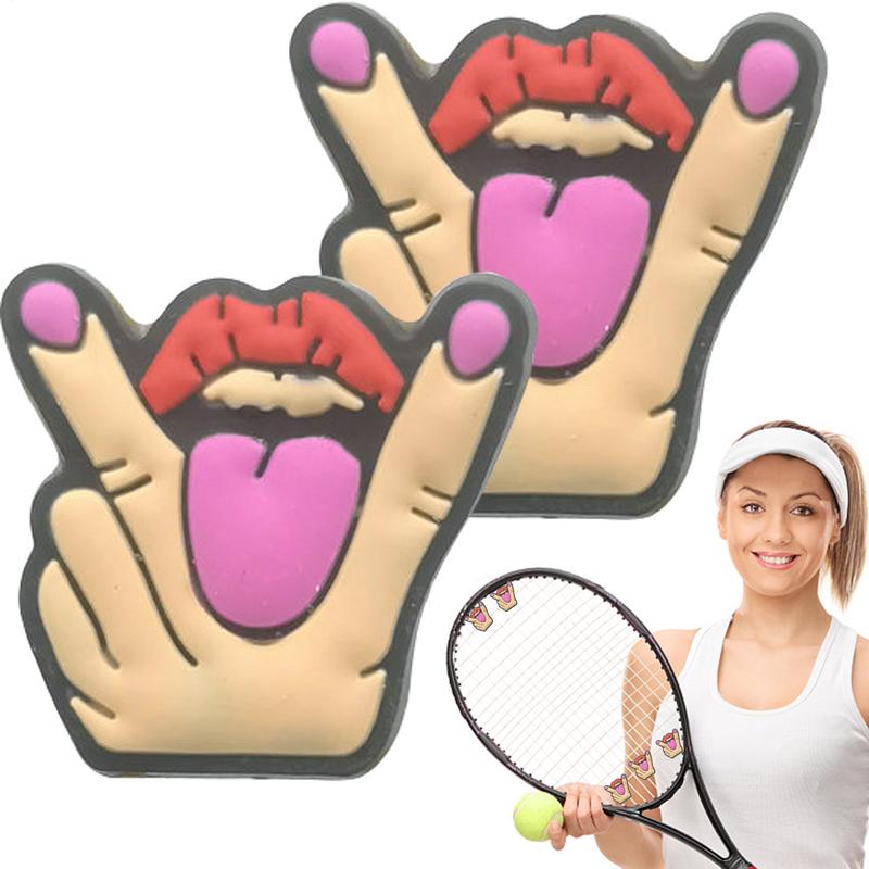 Racket Vibration Dampener - 2 ชิ้นการ์ตูนไม้เทนนิสโช้คอัพ Dampener Anti - Getaran