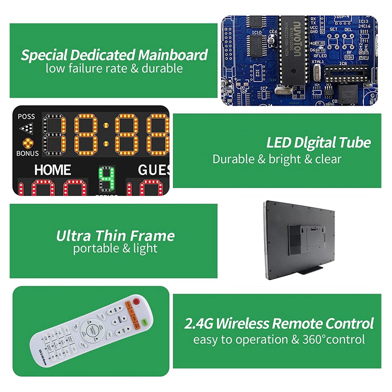 ป้ายบอกคะแนนบาสเก็ตบอลอิเล็กทร - Scoreboard Digital บทวิจารณ์และราคา